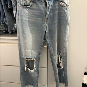 We The Free Light Blue Distressed Boyfriend Jeans